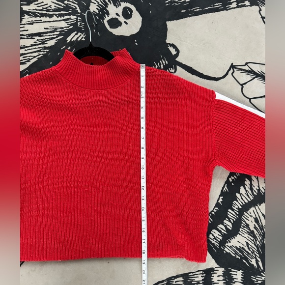 H&M Racer Stripe Crop Top Turtleneck Sweater - Picture 8 of 11